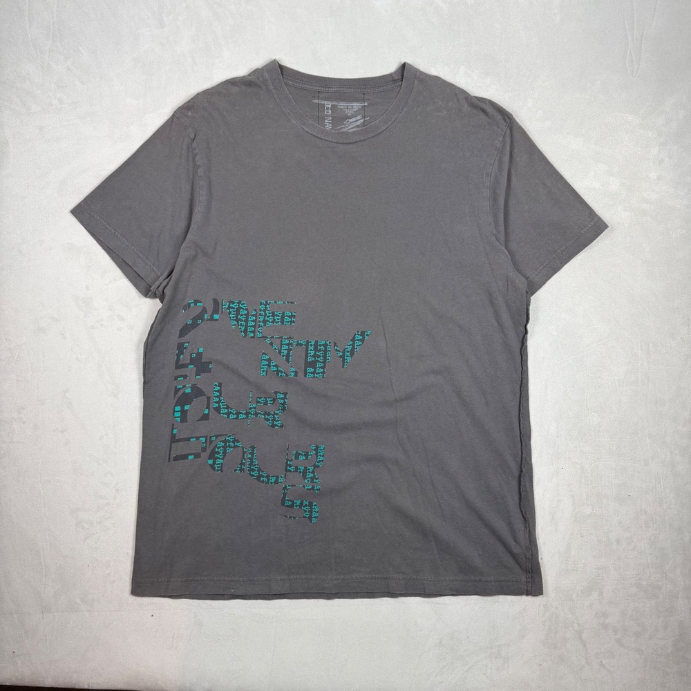 Y2K Mens Old Navy Prints on Finery Graphic Fitted T-Shirt Charcoal Gray XL - Picture 1 of 7